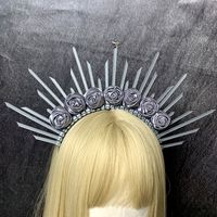 Retro Star Crown Flower Plastic Resin Hair Band sku image 3