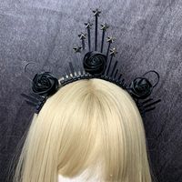 Retro Star Crown Flower Plastic Resin Hair Band sku image 9