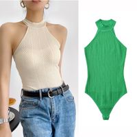Women's Bodysuits Bodysuits Rib-knit Sexy Solid Color main image 1