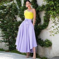 Summer Spring Elegant Solid Color Polyester Maxi Long Dress Skirts main image 2