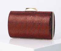 Red Black Gold Polyester Solid Color Cylindrical Evening Bags sku image 1