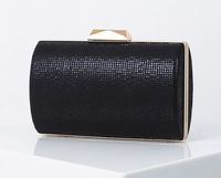 Red Black Gold Polyester Solid Color Cylindrical Evening Bags sku image 2