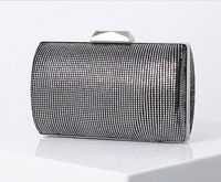 Red Black Gold Polyester Solid Color Cylindrical Evening Bags sku image 5
