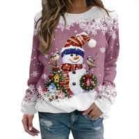 Women's Hoodie Long Sleeve Hoodies & Sweatshirts Printing Christmas Snowman Reindeer Rudolph Doll main image 5