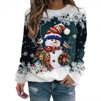Women's Hoodie Long Sleeve Hoodies & Sweatshirts Printing Christmas Snowman Reindeer Rudolph Doll main image 4