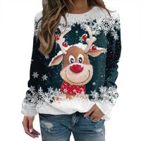 Women's Hoodie Long Sleeve Hoodies & Sweatshirts Printing Christmas Snowman Reindeer Rudolph Doll main image 2