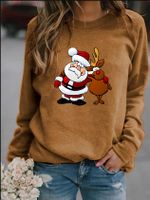 Women's Hoodie Long Sleeve Hoodies & Sweatshirts Printing Christmas Santa Claus Reindeer main image 5