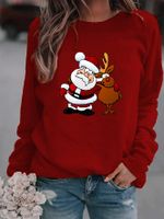 Women's Hoodie Long Sleeve Hoodies & Sweatshirts Printing Christmas Santa Claus Reindeer main image 4