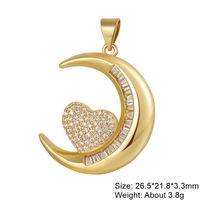 Classic Style Heart Shape Copper Plating Inlay Zircon 18k Gold Plated White Gold Plated Charms Jewelry Accessories sku image 6