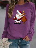 Women's Hoodie Long Sleeve Hoodies & Sweatshirts Printing Christmas Santa Claus Reindeer main image 3