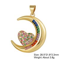 Classic Style Heart Shape Copper Plating Inlay Zircon 18k Gold Plated White Gold Plated Charms Jewelry Accessories sku image 11