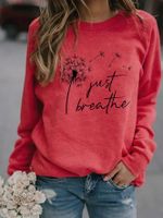 Women's Hoodie Long Sleeve Hoodies & Sweatshirts Printing Casual Letter Dandelion main image 3