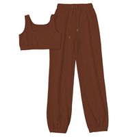 Women's Casual Sports Solid Color Polyester Pants Sets main image 4
