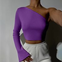 Women's T-shirt Long Sleeve T-shirts Patchwork Backless Sexy Solid Color main image 6