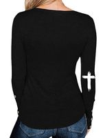 Women's T-shirt Long Sleeve T-shirts Printing Casual Cross Letter main image 5