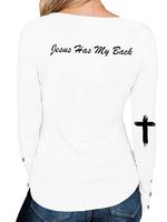 Women's T-shirt Long Sleeve T-shirts Printing Casual Cross Letter Heart Shape main image 5