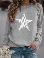Women's Hoodie Long Sleeve Hoodies & Sweatshirts Printing Casual Star main image 3