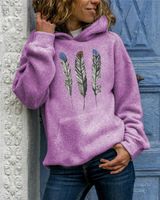 Women's Hoodie Long Sleeve Hoodies & Sweatshirts Printing Casual Feather main image 4