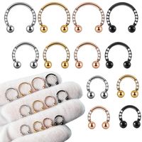 Vacation U Shape Stainless Steel Plating Zircon Nose Ring main image 1