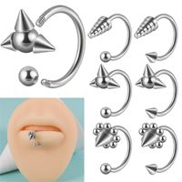 Casual Simple Style Solid Color Stainless Steel Plating Silver Plated Lip Stud main image 1