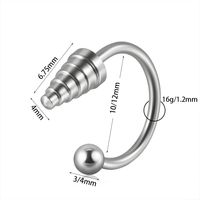 Casual Simple Style Solid Color Stainless Steel Plating Silver Plated Lip Stud sku image 1