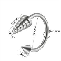 Casual Simple Style Solid Color Stainless Steel Plating Silver Plated Lip Stud sku image 5