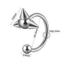 Casual Simple Style Solid Color Stainless Steel Plating Silver Plated Lip Stud sku image 9