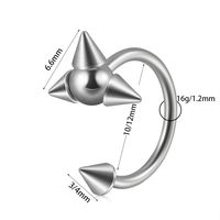 Casual Simple Style Solid Color Stainless Steel Plating Silver Plated Lip Stud sku image 13