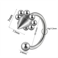 Casual Simple Style Solid Color Stainless Steel Plating Silver Plated Lip Stud sku image 17