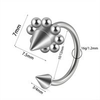 Casual Simple Style Solid Color Stainless Steel Plating Silver Plated Lip Stud sku image 21