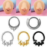 Simple Style Flame Bat Stainless Steel Plating Gold Plated Nose Ring main image 3