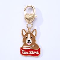 Cute Pet Dog Alloy Drip Oil Pendant Jewelry Accessories sku image 2