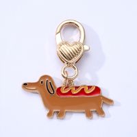 Cute Pet Dog Alloy Drip Oil Pendant Jewelry Accessories sku image 7