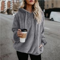 Women's Hoodie Long Sleeve T-shirts Pocket Zipper Simple Style Solid Color main image 2