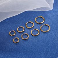4 Pairs Classic Style Solid Color Plating Stainless Steel Gold Plated Silver Plated Earrings main image 3