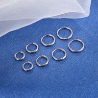 4 Pairs Classic Style Solid Color Plating Stainless Steel Gold Plated Silver Plated Earrings main image 9