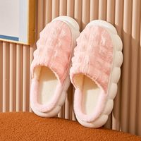 Unisex Casual Plaid Solid Color Round Toe Cotton Slippers sku image 7