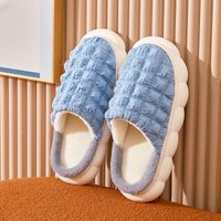 Unisex Casual Plaid Solid Color Round Toe Cotton Slippers sku image 10