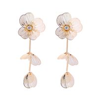 1 Pair Elegant Luxurious Flower Inlay Alloy Rhinestones Drop Earrings main image 2