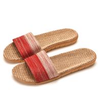 Unisex Casual Stripe Round Toe Home Slippers main image 5