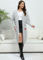 Femmes Cardigan Manche Longue Pulls & Cardigans Poche Style Simple Forme De Cœur main image 4