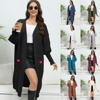 Femmes Cardigan Manche Longue Pulls & Cardigans Poche Style Simple Forme De Cœur main image 1