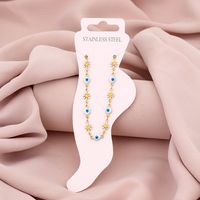 Modern Style Eye Flower Stainless Steel Plating None 18K Gold Plated Women's Anklet main image 2