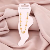 Modern Style Eye Flower Stainless Steel Plating None 18K Gold Plated Women's Anklet sku image 2
