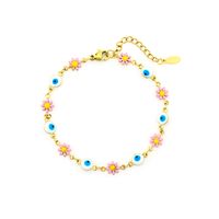 Modern Style Eye Flower Stainless Steel Plating None 18K Gold Plated Women's Anklet main image 4