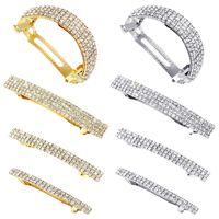 Women's Simple Style Solid Color Rectangle Rhinestone Hair Clip main image 5