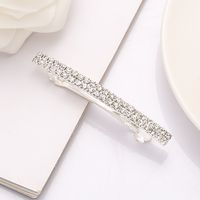 Women's Simple Style Solid Color Rectangle Rhinestone Hair Clip main image 4