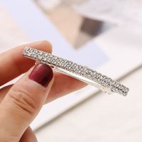 Women's Simple Style Solid Color Rectangle Rhinestone Hair Clip main image 1