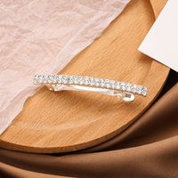 Women's Simple Style Solid Color Rectangle Rhinestone Hair Clip main image 2