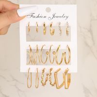 9 Pairs Elegant Shiny Tassel Heart Shape Butterfly Plating Inlay Imitation Pearl Alloy Artificial Gemstones Artificial Pearls Rhinestones Gold Plated Silver Plated Earrings sku image 4
